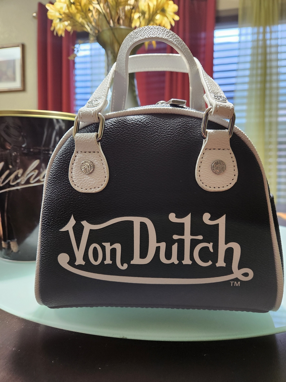 Von Dutch Black & White Mini Satchel
